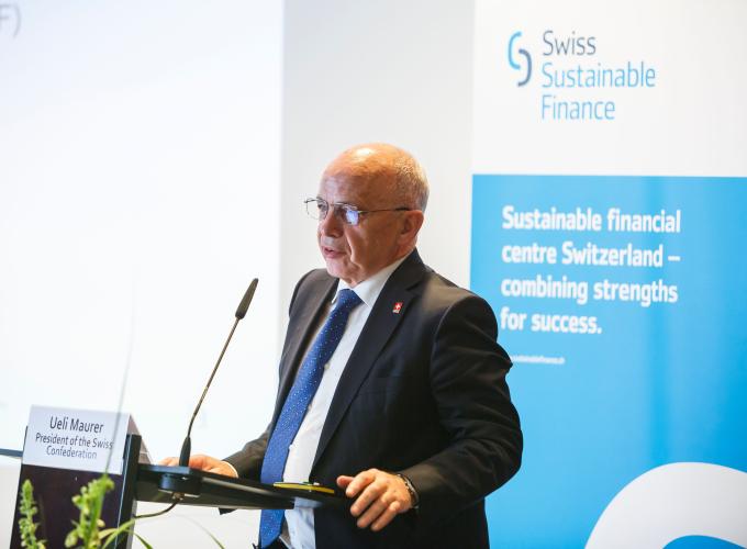 Ueli Maurer, President of the Swiss Confederation, delivers his keynote speech