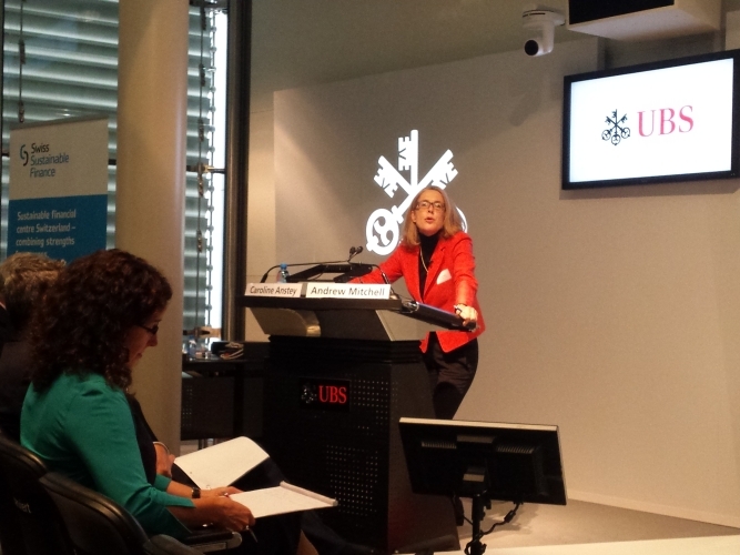 Caroline Anstey, Head UBS and Society, announces UBS committment to NCD project