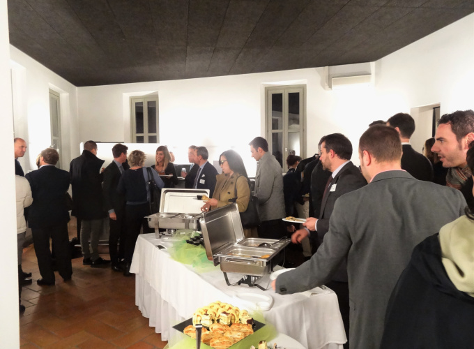 Participants enjoy refreshments after the event